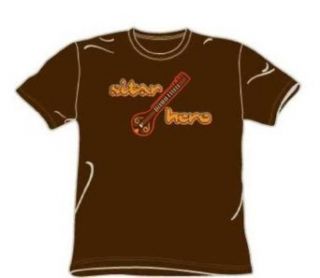 Sitar Hero   Adult Coffee S/S T Shirt For Men: Clothing