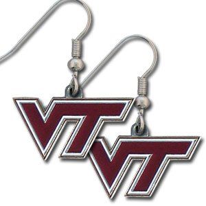 Virginia Tech Hokies Enameled Zinc Logo Earrings   NCAA