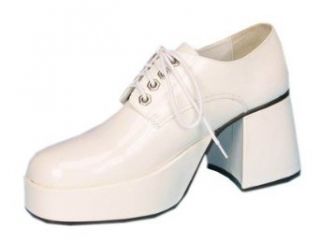  Mens White 70s Platform Shoes (Size Large 12 13) Clothing