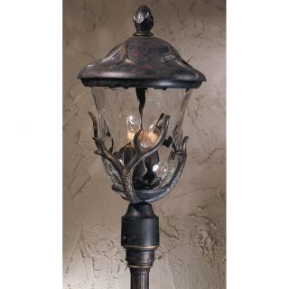 Bronze Antler 3 light Post mount Lantern