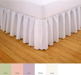 Embroidered Scalloped 18 inch Drop Bedskirt