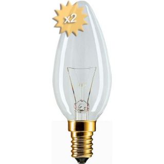 Ampoule E14 B35 clair 40w 230 volts x2   Achat / Vente AMPOULE   LED