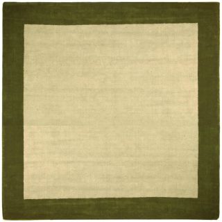 Hand tufted Green Wool and Natural Jute Rug (6 x 6)