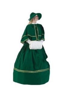 Womens Green Charles Dickens Caroler Costume M: Clothing