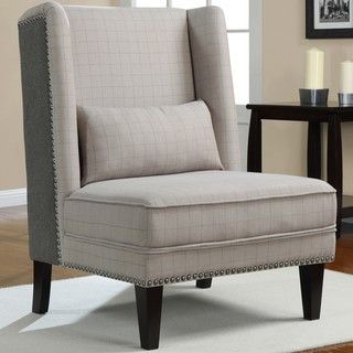 Gentlemans Grey Check Wing Chair