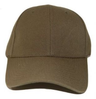 Blank / Plain Adjustable Velcro Baseball Cap / Hat   Olive