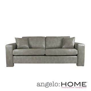 angeloHOME Angelo Vintage Dove Grey Renu Leather Sofa Today $703.69