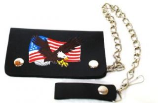 LIC Black Genuine Leather Wallet, American Eagle   Black