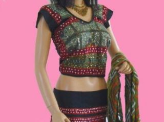 CHANIYA INDIAN LEHNGA CHOLI BELLY DANCE ETHNIC DRESS L