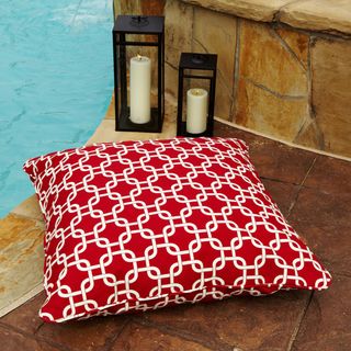 Penelope Red 28 inch Square Outdoor Floor Pillow