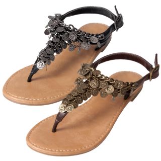 Journee Collection Girls Derosa 2s Chain Accent T strap Sandals