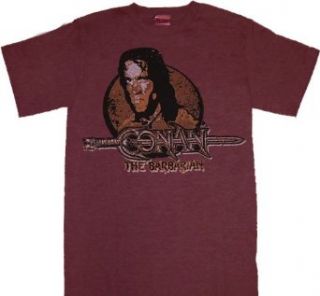 Conan the Barbarian Arnold Schwarzenegger Maroon T shirt