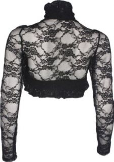 Sheer Floral Stretch Lace Bolero Cover up Long Sleeve