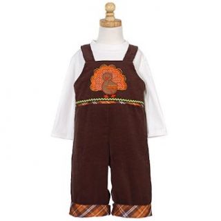 Rare Editions Newborn Boys Brown Thanksgiving Outfit 3M