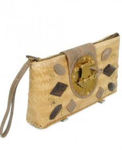 Kotur Handbag   Woven Rousseau Embellished Clutch