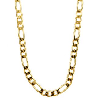 Sterling Essentials 14K Gold over Silver 22 inch Figaro Chain (4 mm