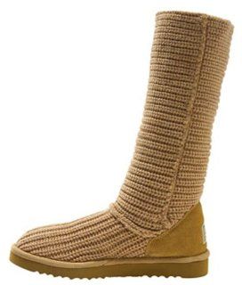 UGG Classic Crochet Tall Chestnut Brown Boots Shoes