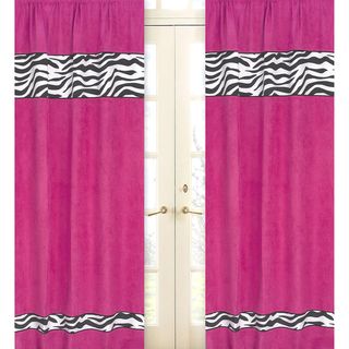 Pink Funky Zebra 84 inch Curtain Panel Pair
