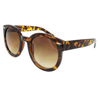 Womens Brown Leopard Oval Sunglasses