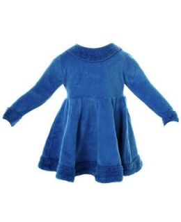 II Cotton Caboodle Coolant Blue Velour Skater Dress 6m