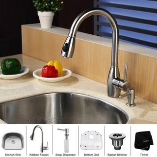 Kraus Stainless Steel Undermount Sink/ Faucet and Dispenser