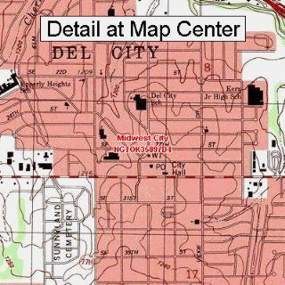 USGS Topographic Quadrangle Map   Midwest City, Oklahoma