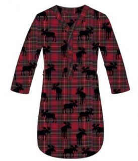 Hatley Moose on Plaid Womens Flannel Nightdress (Women