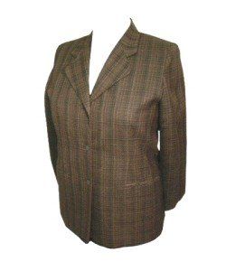 Womens Fully Constructed and Blazer, 18W, Brown Plaid