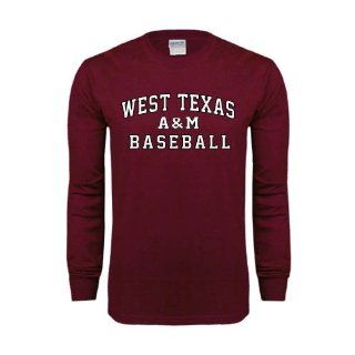 West Texas A&M Maroon Long Sleeve T Shirt Medium, Baseball