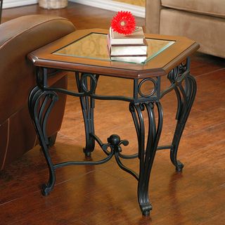 Prentice Glass top End Table