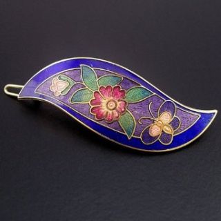 Crystalmood Chinese Gold Plated Cloisonne Violet Floral