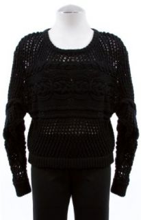 525 America Black Cable Knit Loose Fit Pull Over Knit