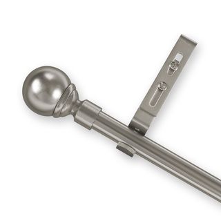 Adjustable Curtain Rod Set with Pewter Ball Finial