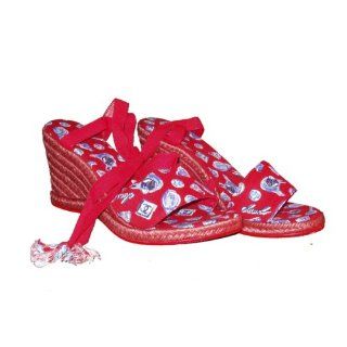 Red Logo Platform Espadrilles Sandals Shoes  OnlyModa, 38 Shoes