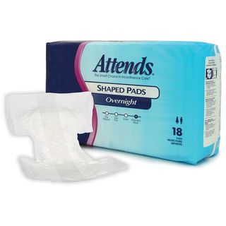 Attends Extended Wear Shaped Pads (Case of 72)