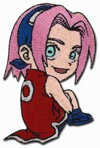 Naruto Chibi Sakura Sitting Anime Patch Clothing