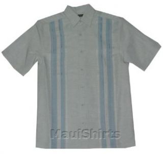 Cubavera Shirt   Double Baby Blue Panel Embroidered Mens