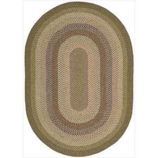 Hand woven Craftworks Braided Desert Multi Color Rug (5 x 7) Oval