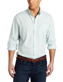 IZOD Mens Long Sleeve Button Down Stripe Chambray Shirt