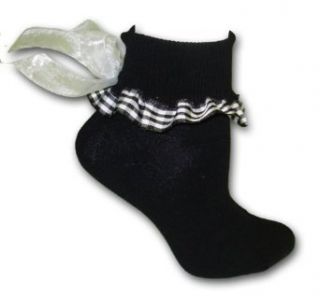 Girls French Country Socks with Black Checks Clothing