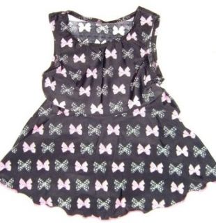 Toddler 2 piece Babydoll Swimwear Black/Pink Bows 4T