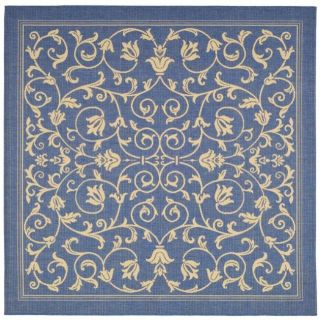 Indoor/ Outdoor Resorts Blue/ Natural Rug (710 Square)