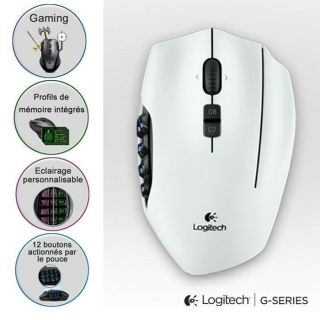 Logitech G600 MMO Gaming Mouse Blanche   Achat / Vente SOURIS Logitech