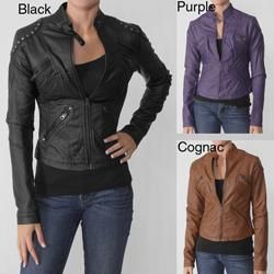 Ci Sono by Adi Juniors Zipper Detail Faux Leather Jacket