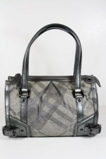 Burberry Handbags Trench Check (Metallic Gray) Canvas and
