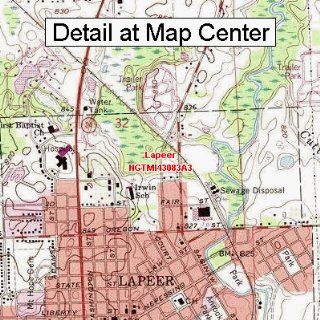 USGS Topographic Quadrangle Map   Lapeer, Michigan (Folded