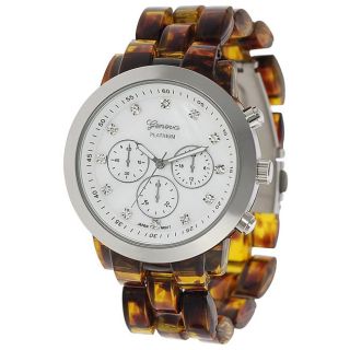 Geneva Platinum   Reloj de mujer, con detalles de estrás y eslabones