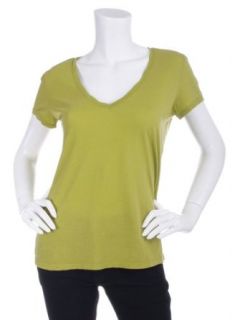 Michael Stars 60 Singles Fitted V Neck Tee (Gecko
