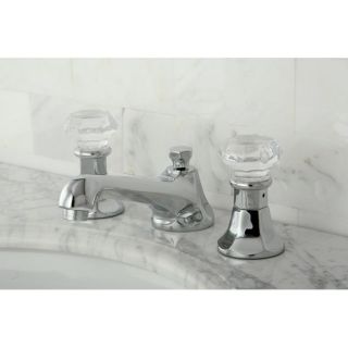 Crystal Handle Chrome Widespread Bathroom Faucet