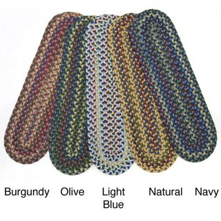 Set of 4 Reversible Jefferson Braided Stair Tread Rugs (9 in. x 29 in
